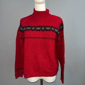 CLAN DOUGLAS VINTAGE SKI CASHMERE FAIR ISLE NORDIC SWEATER MADE IN SCOTLAND - M
